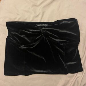 Abercrombie & Fitch Black Velvet Tube Top